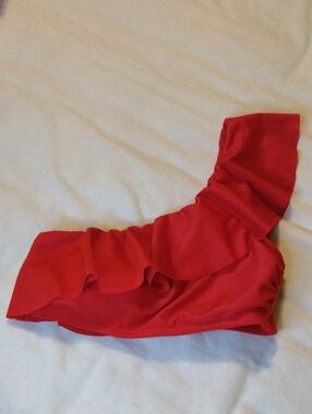 Women's Red Ruffle Swim Bottoms